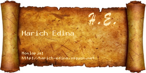 Harich Edina névjegykártya